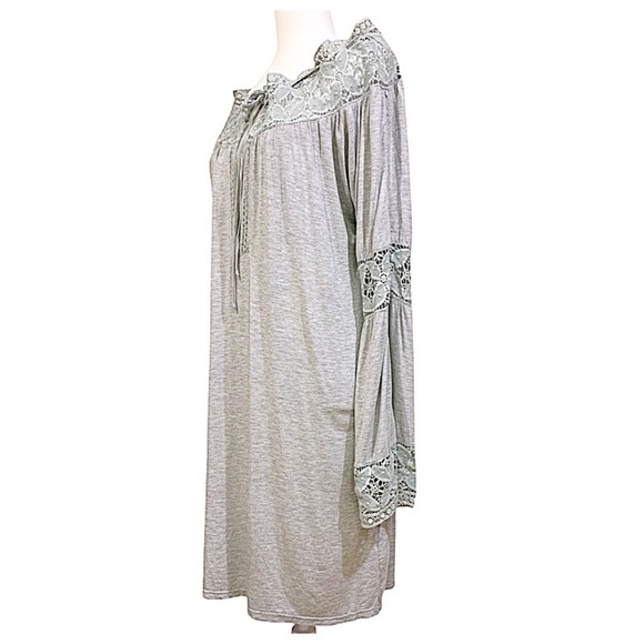 POL Dress/Tunic Light Gray Color Lace Crochet Details Size M - Picture 9 of 13